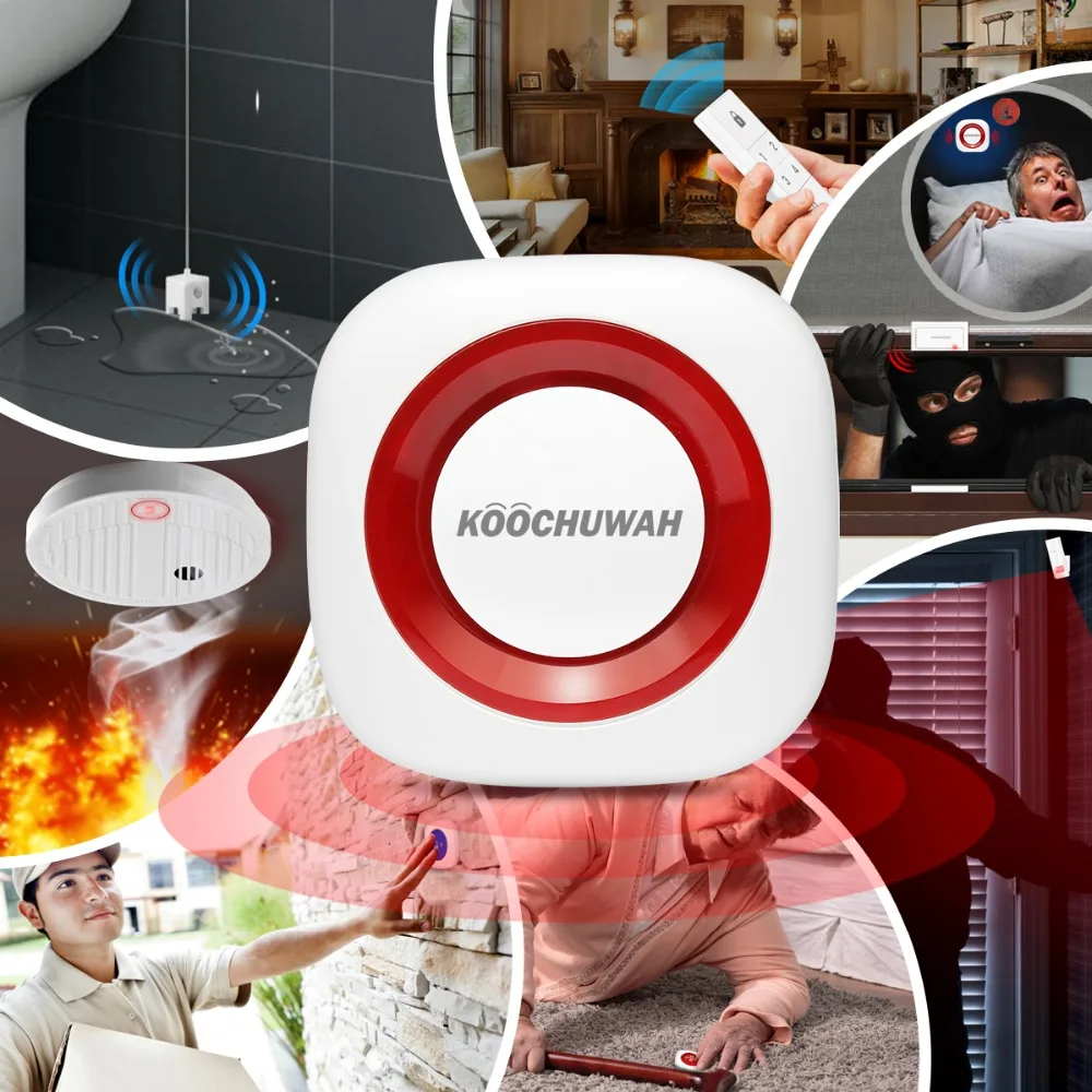Alarm Systems Security Home Wireless Home Safety GSM Alarm with SOS Panic Button and Water Sensor Alarm for Security Auto Call