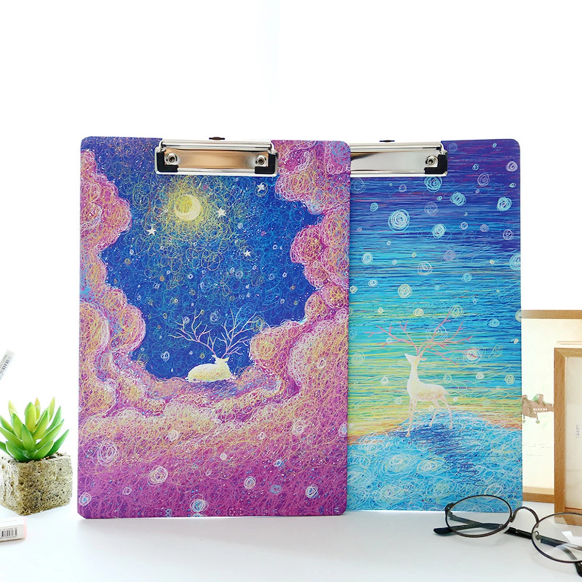 1pc New A4 Sized File Paper Cardboard Clipboard Office Writing Board Document Folder Random Color