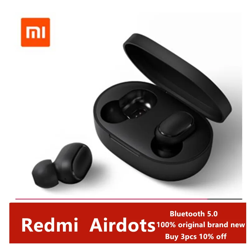 

Xiaomi Redmi AirDots Wireless stereo bass Earphones Bluetooth 5.0 Charging Earphone In-Ear With Mic Handsfree Earbuds AI Control