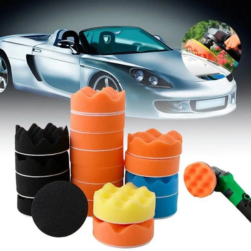 18Pcs Waffle Polishing Buffer Pad Foam Buffing Pad Kit For Car Polisher