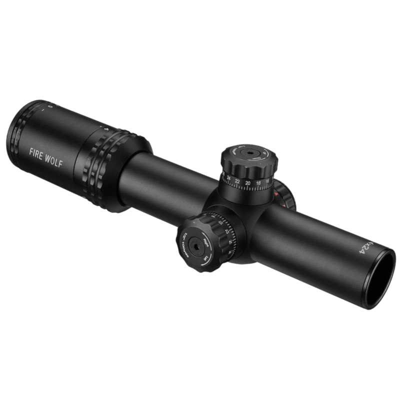 FRIE WOLF Серебряный 1-4X24 Riflescopes прицел Red Dot охотничий ж/крепления для AR15 AK