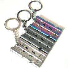 Портативный прочный нержавеющая сталь брелок для ключей для выживания свисток Три трубки спасательный свисток прочный Аварийный свисток& брелок# zk