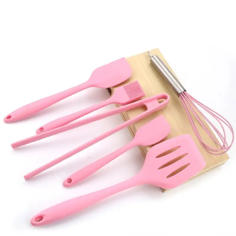 

Silicone Cooking Tools Stainless Steel Handle Kitchenware Dinnerware Tableware Heat Resistant Kitchen Utensils Accessories