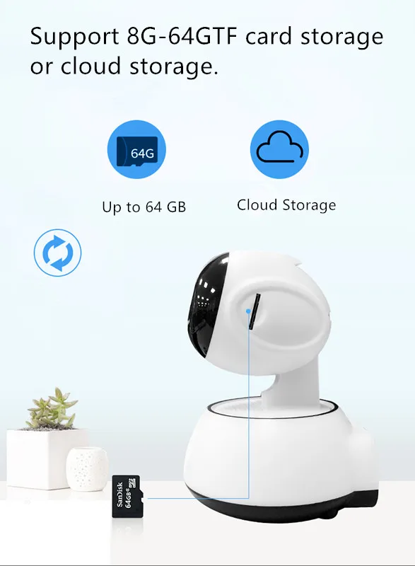 

Home Camera, Indoor IP Security Surveillance System Night Vision Home/Office / Baby/Nanny / Pet Monitor