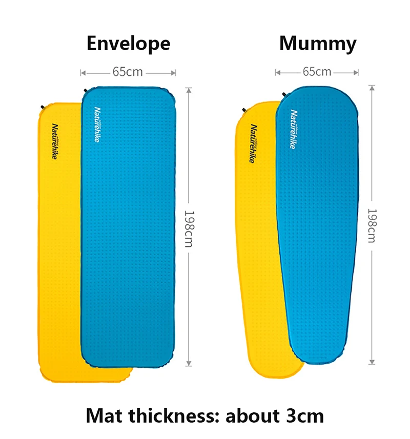 Naturehike Кемпинг Самонадувающийся одиночный коврик открытый ультра-светильник Губка Подушка портативный спальный коврик для диких палаток Пешие прогулки дома