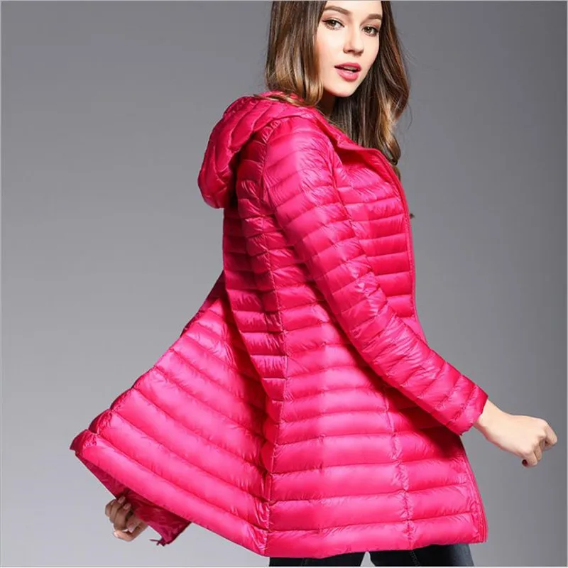 Women Winter Down Jackets Hooded Korean Slim Thin Puffer Jacket