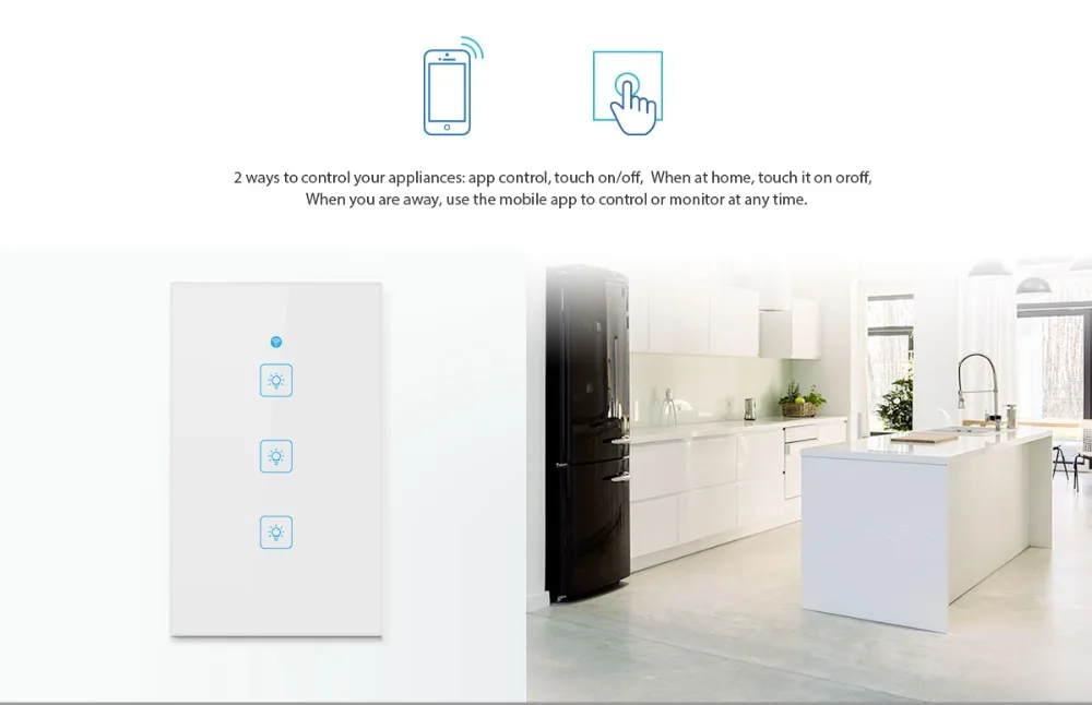 Lonsonho US Wifi переключатель умный переключатель пульт дистанционного управления беспроводной светильник сенсорный настенный переключатель eWeLink работает с Google Home Mini Alexa