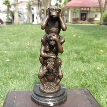 

Copper sculpture crafts three monkey animal sculpture art hotel decoration Home Furnishing Decor business gifts