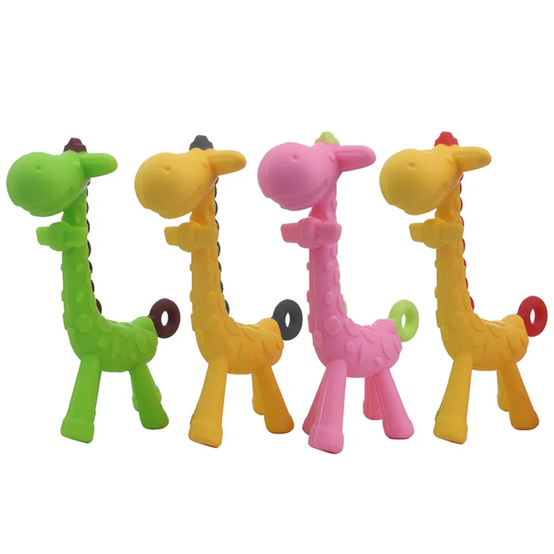 Baby Teether Safety Silicone Giraffe Teethers For Baby Infant Kids Chew Tooth Toys Baby Dental Care Strengthening Tooth Training