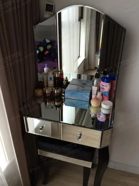 Recordando estilo occidental rústico vanidad del maquillaje espejo tocador continental madera dormitorio moderno minimalista fm003.jpg Tocador minimalista