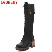 Egonery schuhe 2017 winter neue kreuz gebunden fashion warm super-solide metall reißverschluss schnalle spitze dekoration mode warme stiefel frau