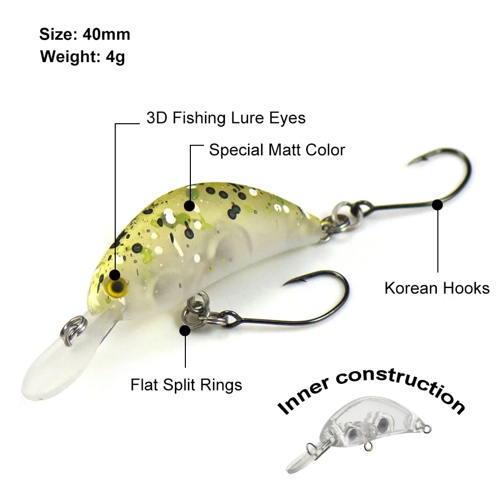 1 قطعة ، كرنك الطعم البلاستيك Hardbaits 40 مللي متر ، الصيد السحر ، Crankbait ، Wobblers ، المياه العذبة سمك لوري 1 قطعة ، كرنك الطعم البلاستيك Hardbaits 40 مللي متر ، الصيد السحر ، Crankbait ، Wobblers ، المياه العذبة سمك لوري
