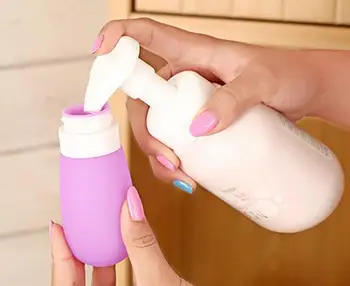 

New Arrival 80ML Makeup Refillable Bottles Traveling Packing Silicone Press Bottle for Lotion Shampoo Shower Gel