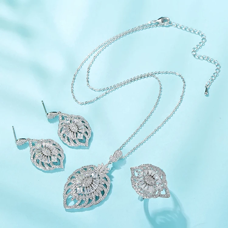 Ювелирные наборы HADIYANA новая мода простой элегантный дизайн для женщин Циркон с высоким качеством CN1104 Нержавеющая сталь ожерелье набор