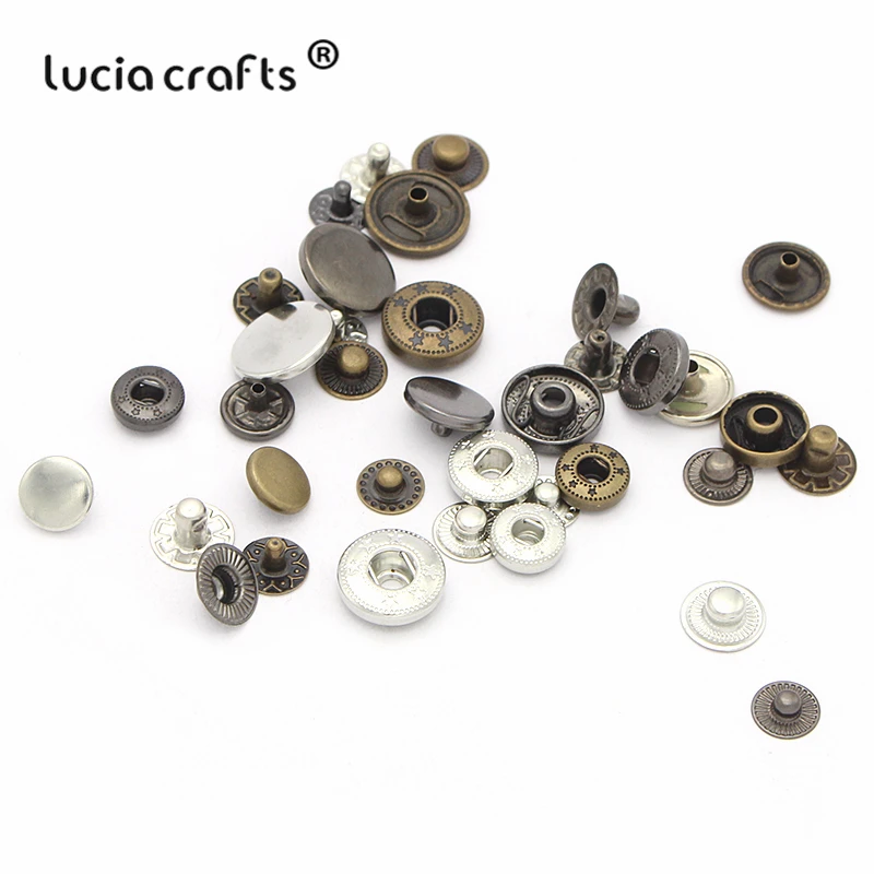 Распродажа! Lucia crafts 30 set/45 мм/10/12/15 мм металлический Пресс шпильки пришивания пуговиц застежки-кнопки пошив одежды «сделай сам» Аксессуары G0716