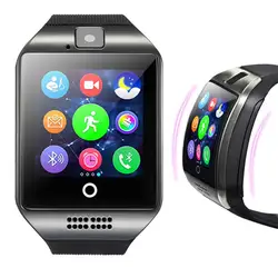 Bluetooth Smartwatch Q18 с Камера Facebook Whatsapp Twitter синхронизации SMS Смарт часы Поддержка sim-карта для IOS Android PK A1 DZ09