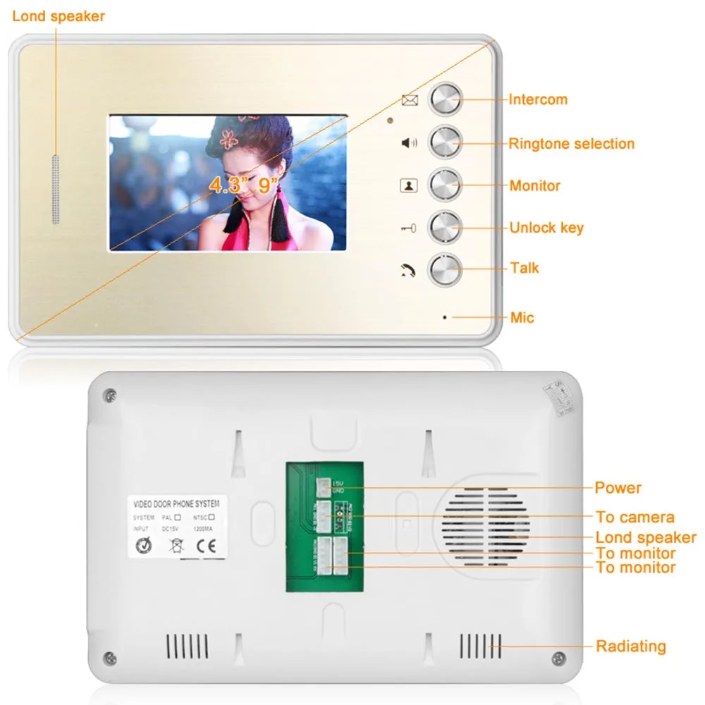 SmartYIBA RFID камера контроля доступа домофон проводной 4," дюймовый монитор видеодомофон дверной звонок Система для 3 квартиры