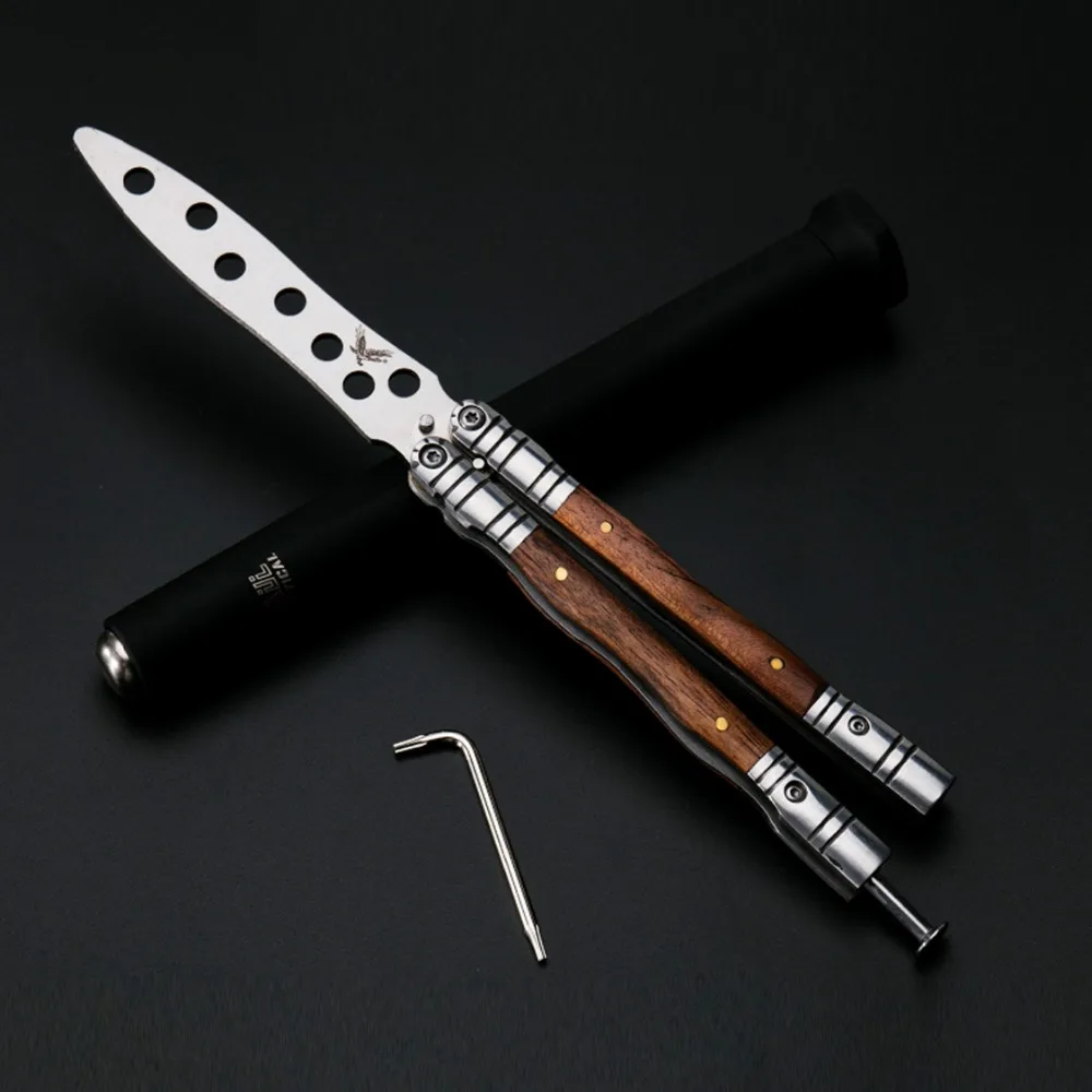 ZQXYSJ бабочка тренажер инструменты тактическая практика нож Balisong деревянная ручка