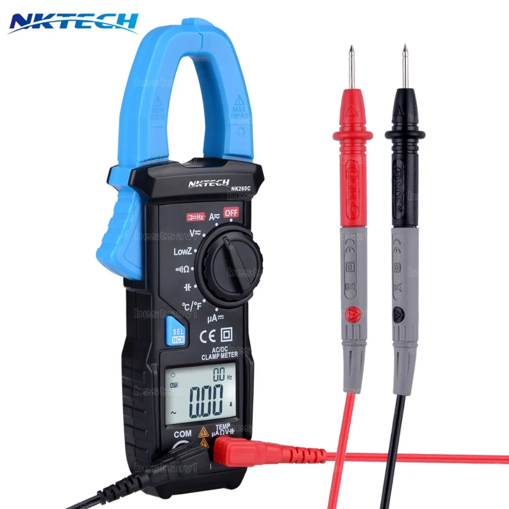 

NKTECH NK260C VS ACM03 Plus Digital Clamp Meter AC/DC Volt A Freq Cap Temp Res UPG