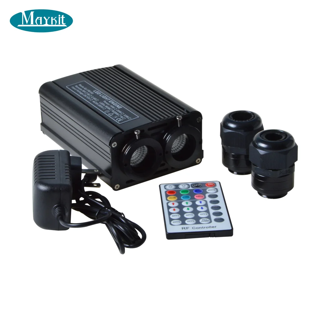 Multicoloured dual ports 32W RGB LED color changing led fiber optic star light engine free shipping