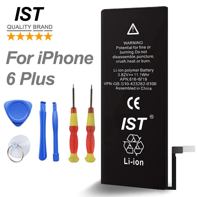 100 Original Brand IST Phone Battery For iphone 6 Plus Real Capacity 2915mAh With Machine Tools