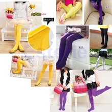 Free shipping Baby Girls Kids Candy Color Leggings Trousers Velvet Pantyhose Underpants