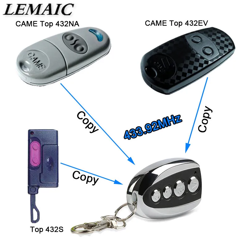 

LEMAIC 433.92 Mhz Duplicator Copy CAME remote control TOP 432EV TOP-432NA TOP432NA For Universal Garage Door Gate Key Fob S05