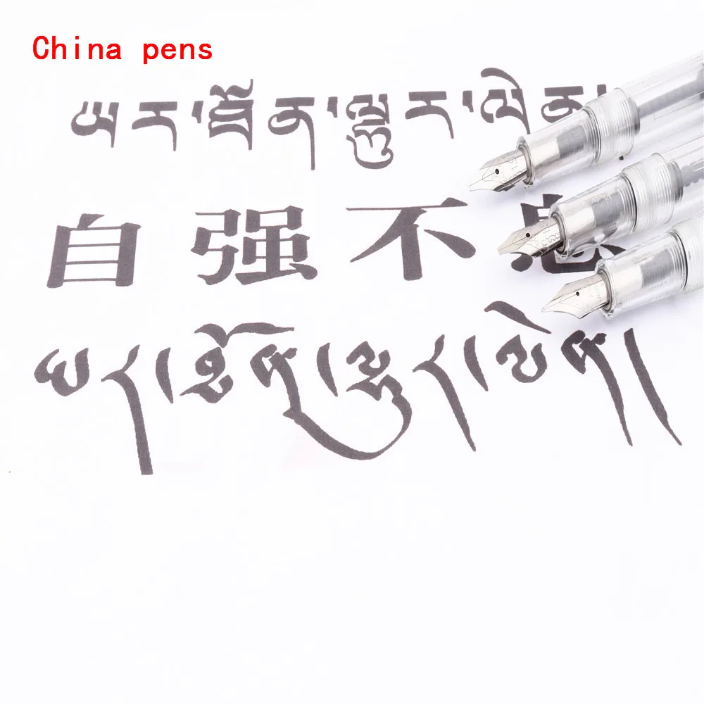 Jinhao 990 прозрачная белая английская каллиграфия Duckbill параллельная художественная ручка цветок тело плоский перо Тибетский арабский авторучка