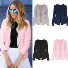 Осень, новинка, Корейская женская куртка, тонкая, с длинным рукавом, одноцветная, на одной пуговице, женские блейзеры