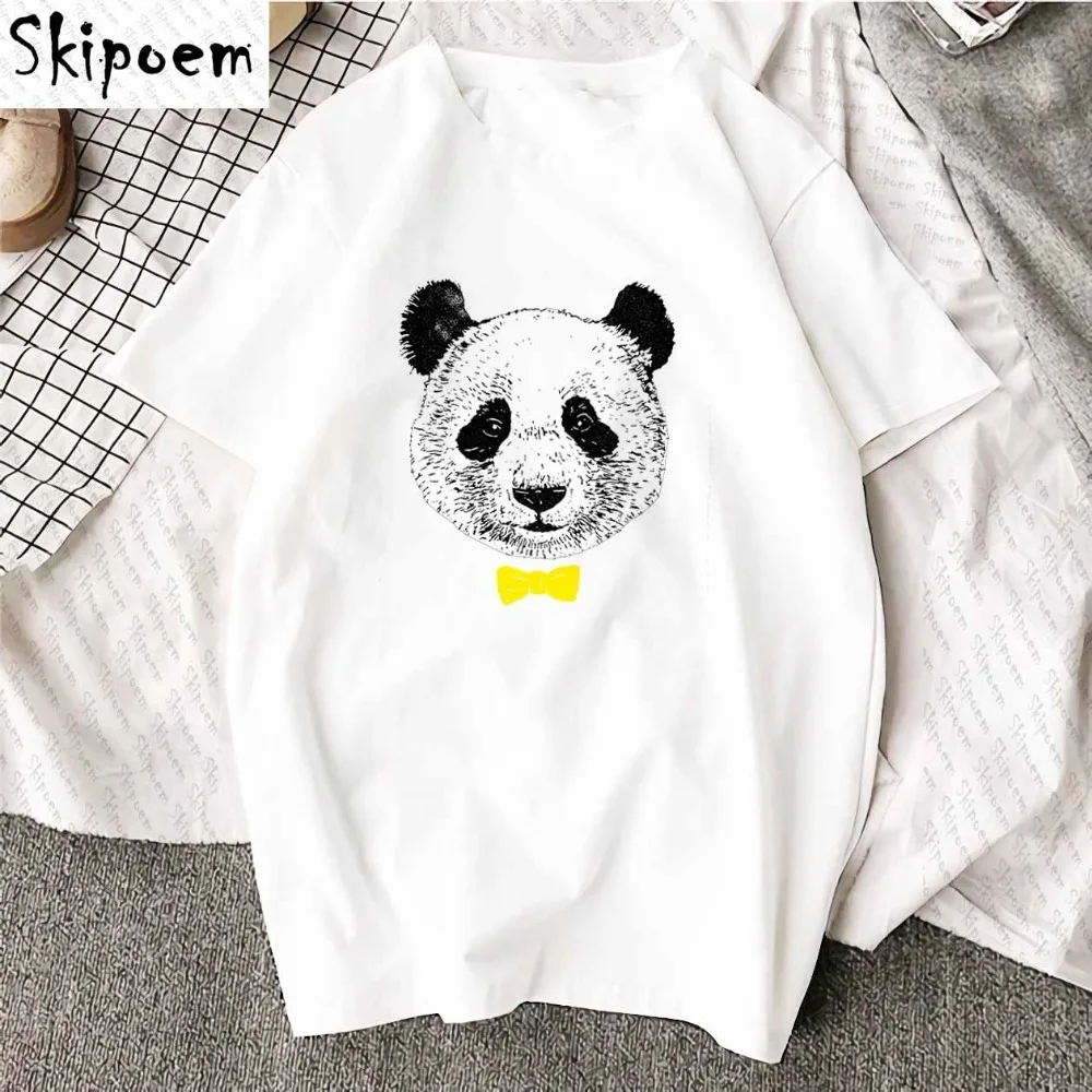

New Cotton Women Tshirt Cute Panda Art Fashion Casual T Shirt Unisex Brand Clothing