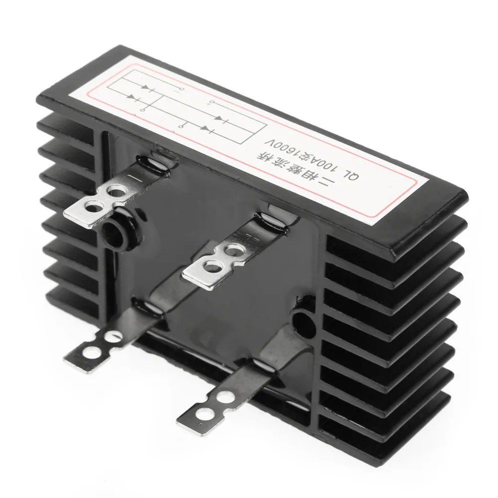 1 шт. 2-фазный 100A 1600V Напряжение высокое Мощность черный диодный мост выпрямителя