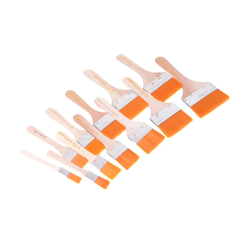 

2Pcs/lot Long Wood Handle Nylon Scrubbing Paintbrush Professionals Paint Brushes Set hand tools Different Size