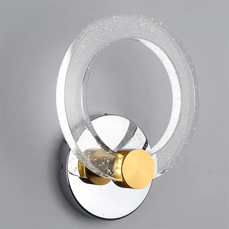 

Ring crystal LED wall lamp bedroom bed simple modern creative personality entrance corridor LED living wall lights FG143 lo1021