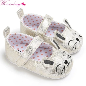 

Newborn Baby Kids Shoes Girls Princess Cute Cartoon Cat First Walkers Lovely Newborn Soft Soled Anti-Slip Footwear M1
