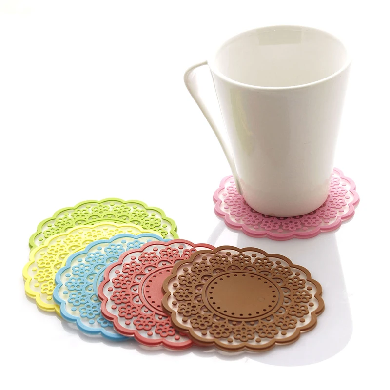 

Semi-transparent candy color cup mat Creative home Home Furnishing daily life daily necessities and practical cup mat