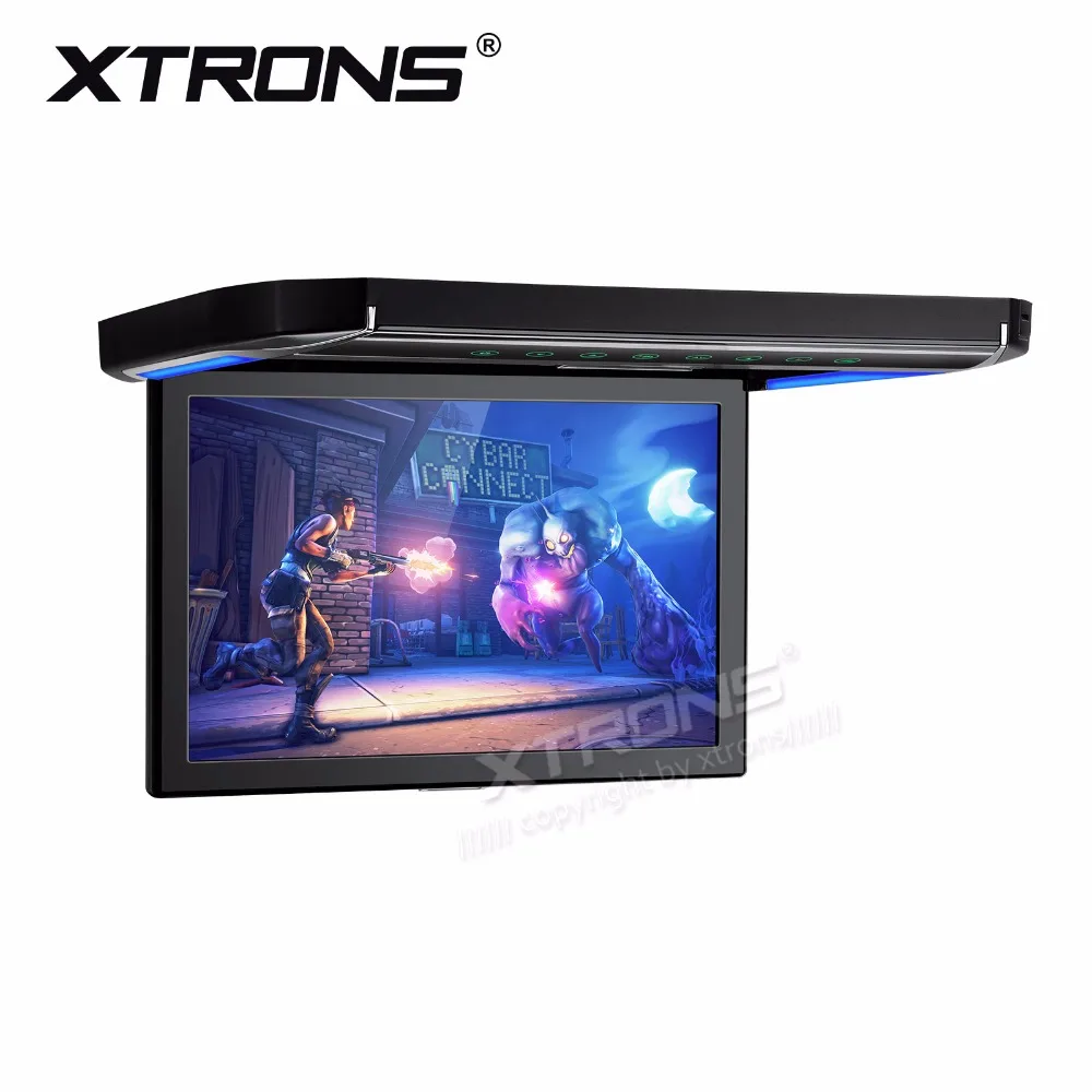 XTRONS 12," Высокое разрешение 1080 P видео цифровой TFT монитор широкий экран ультратонкий монитор для монтажа на крышу HDMI USB SD AUX IR FM