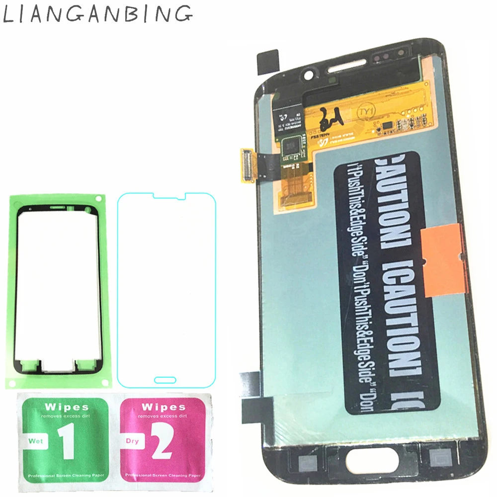 

100% New Super AMOLED LCD S6 Edge G925F G925A 100% Tested Working Touch Screen Assembly For samsung display galaxy lcd