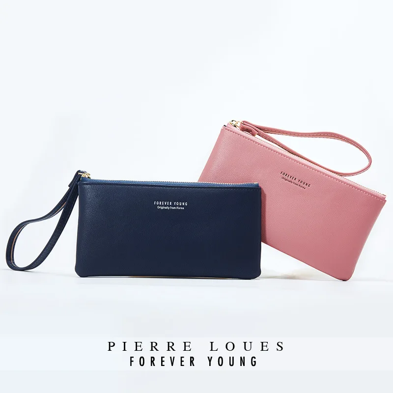 

Forever Young Women Phone Wallet New PU Leather Elegant Coin Money Bag 8 Colors Fashion Long Pink Cute Purses Designer Wallets