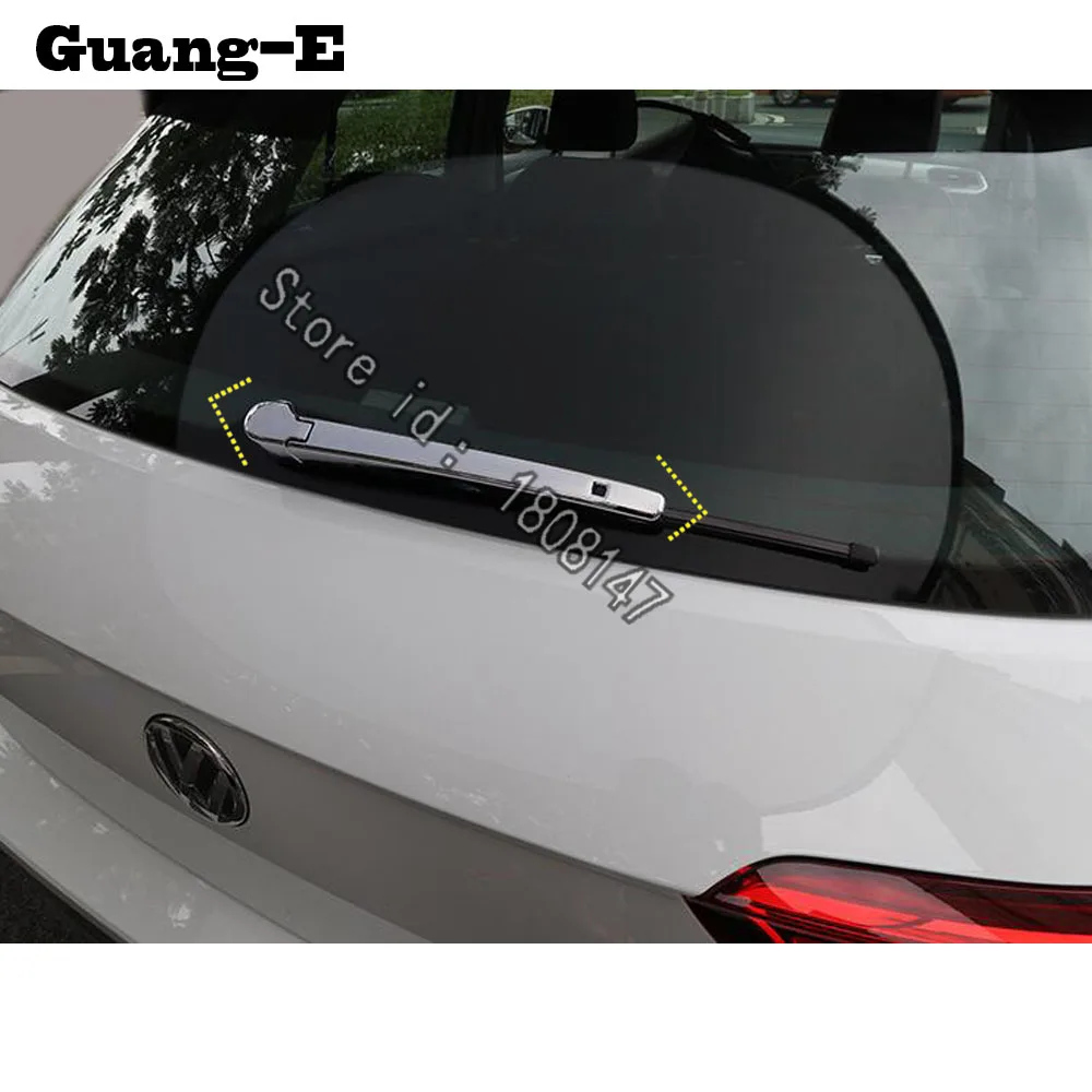 

For Volkswagen Vw T-ROC TROC 2017 2018 2019 Car sticker styling rear back glass wiper wash nozzle frame trim tail window parts 2pcs