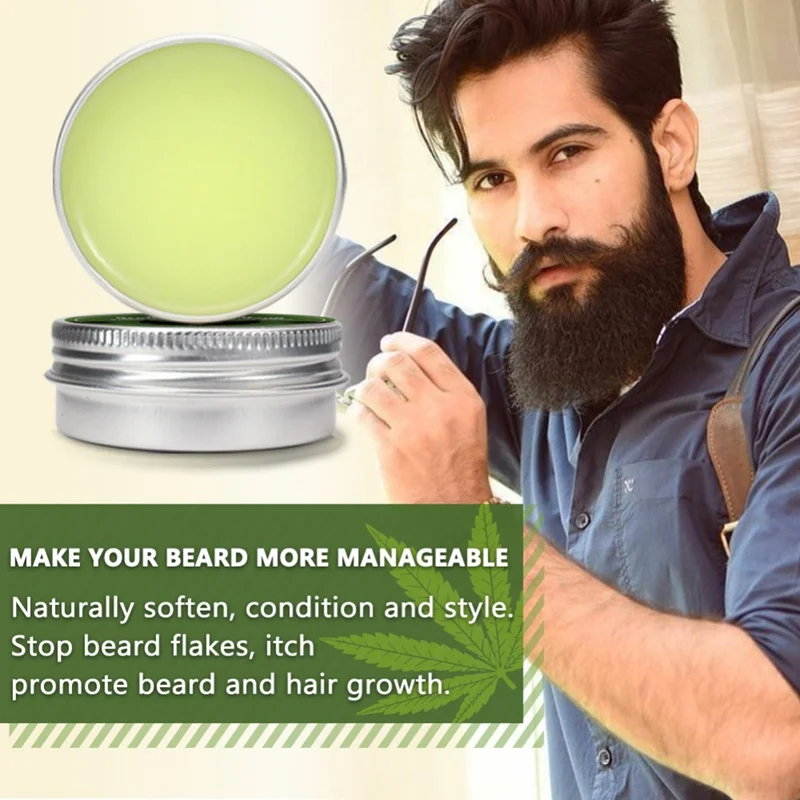 

Hemp Beard Growth Hair Balm Wax Conditioner Beard Balm for Beard Moustache Wax for Beard Styling 30g