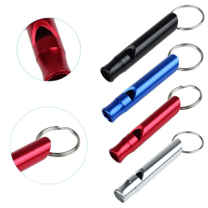 4 Colors Outdoor Survival Whistle Mix Aluminum Emergency Survival Whistles Keychain For Camping Hiking Gifts