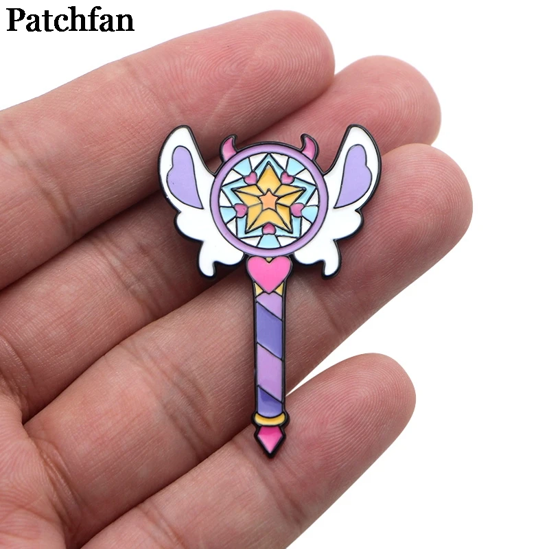 Patchfan Звезда Бабочка волшебная палочка цинка для галстука рюкзак одежда броши