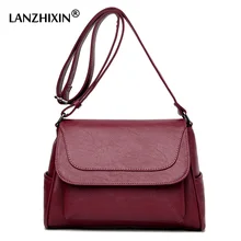 Lanzhixin Women Designer Tote Bags High Quality Wild Women Leather Retro Bags Vintage Women Messenger Bags Crossbody Bags 0583