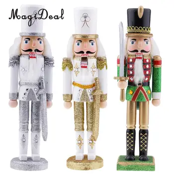 

3x Christmas Walnut Soldiers Tabletop Nutcracker Soldier Ornament Puppet Toy