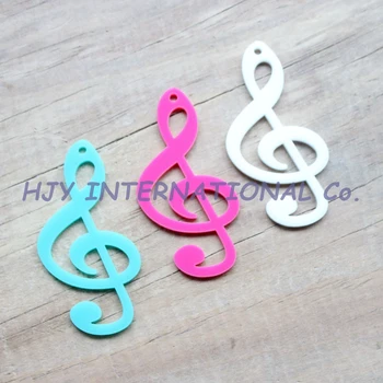 

50mm Acrylic Music Note Earrings Jewelry Keychains Turqoise, White, Hot Pink 2"-AC1285KO