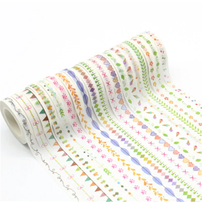 

Baby 10m*8mm Drawing Toys Painting Tapes Children Creative DIY 19 Colors Masking Tapes Kids Animal Flowers Scrapbooking Stickers