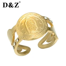 Por Catholic Wedding Rings Lots D Z Trendy Gold Silver Rings For Women Catholic Virgin Mary Engraving Stainless Steel Hollow Crystal Charm Ring Femme Jewelry