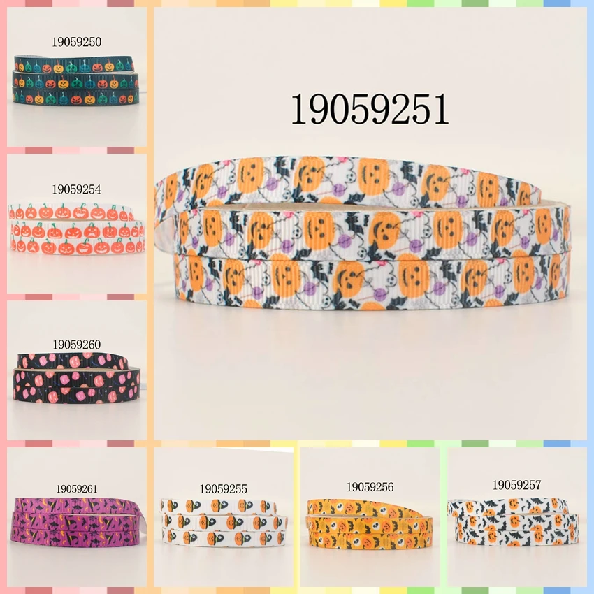 

10yards -different sizes -Halloween day print ribbon printed Grosgrain ribbon 19059251