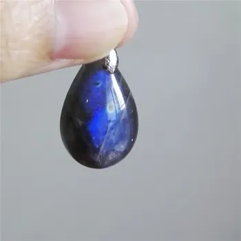 

Genuine Blue Lights Natural Labradorite Pendant Water Drop Bead Crystal Natural Moonstone Pendant Women Men 22x15x8mm