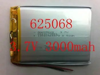 

Size 625068 3.7V 3000mah Lithium polymer Battery With Protection Board For MP3 MP4 GPS Digital Products Free Shipping